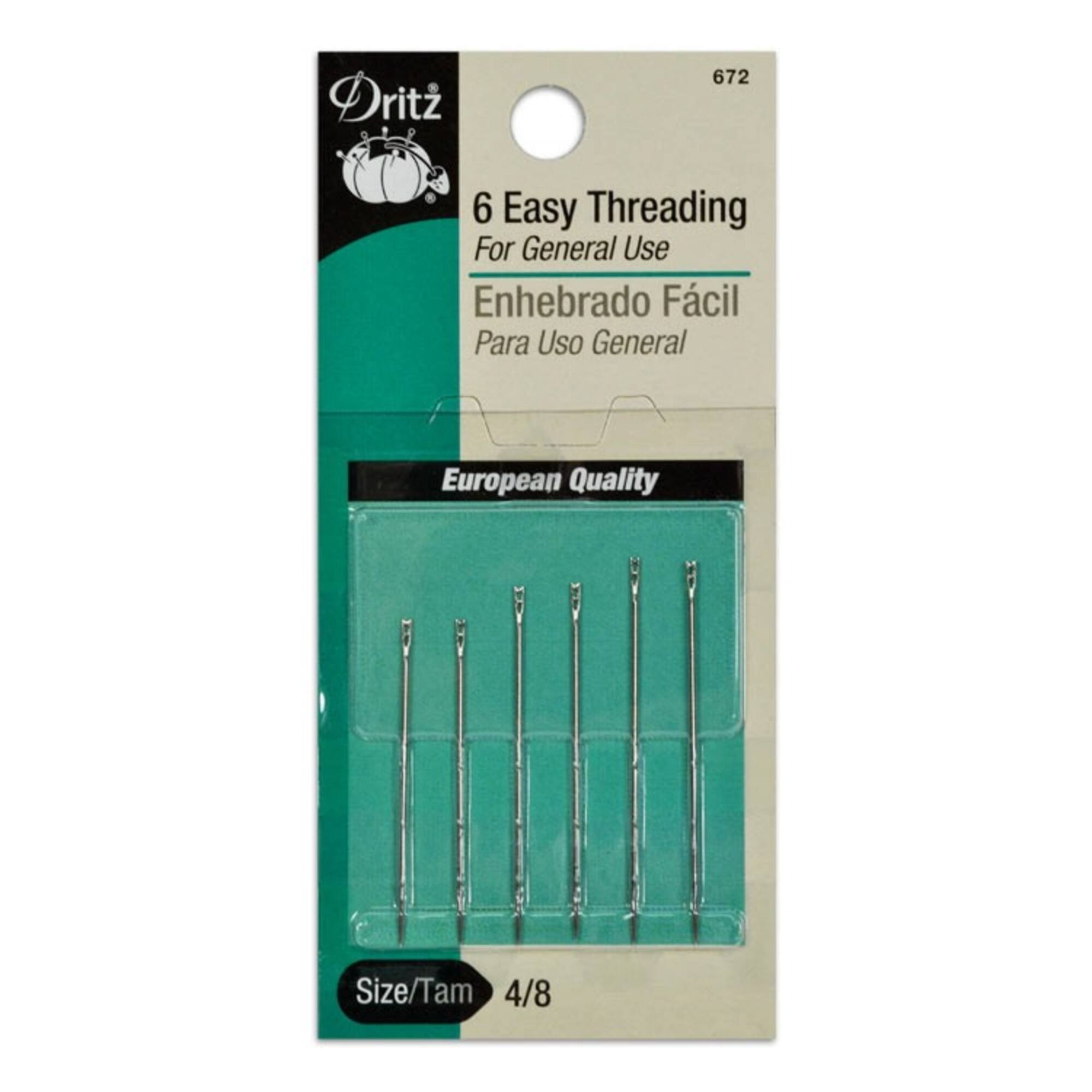 6 Easy Threading Hand Needles - Size 4/8